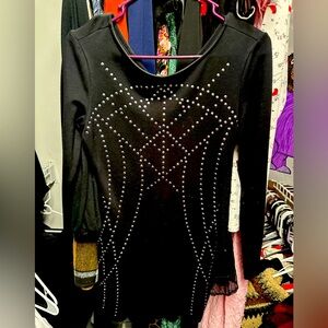 Forever 21 Black and Jeweled BodyCon Dress